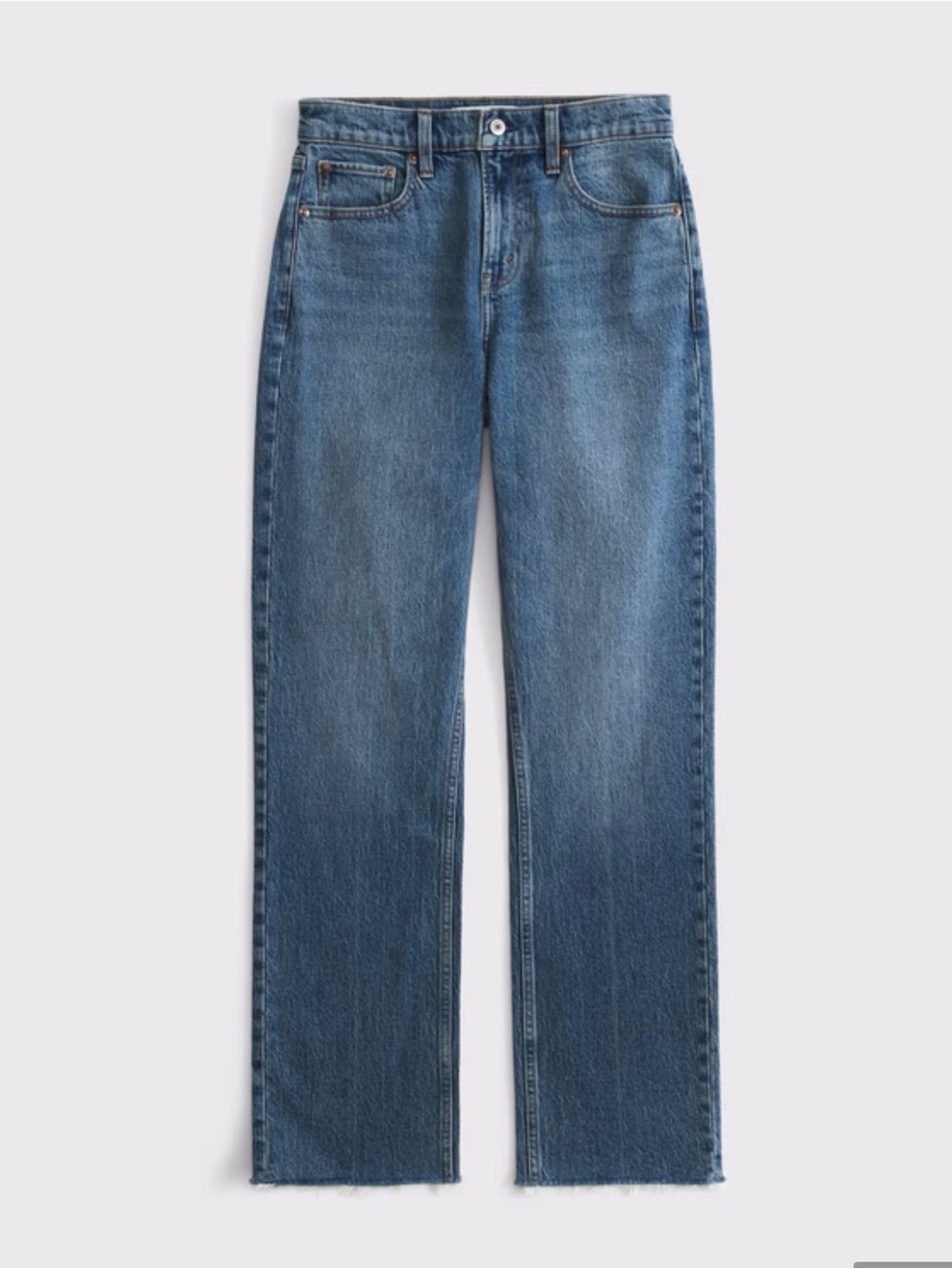 Classic High-Rise Straight Jeans in Medium Blue